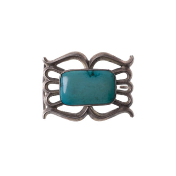 1950s SANDCAST BUCKLE + TURQUOISE STONE