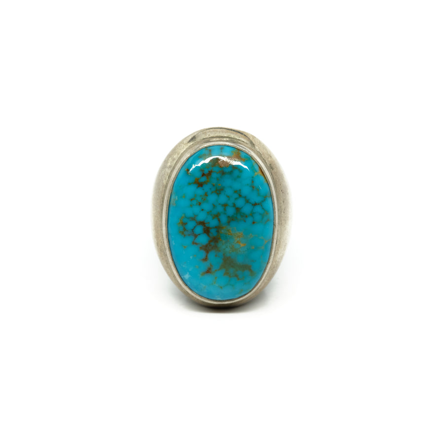 1970s SPIDERWEB MATRIX TURQUOISE  RING