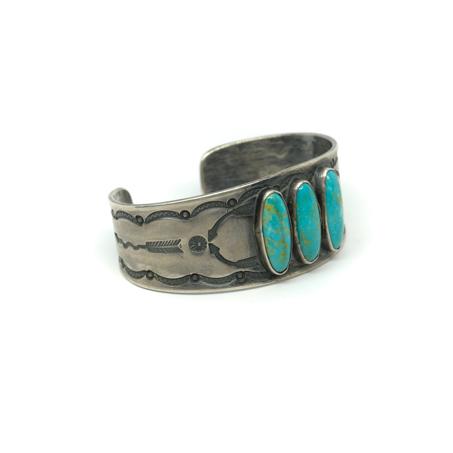 1940s INGOT + BLUE GEM CUFF